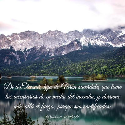 Picture 03 - Números 16:37 RVA - Di á Eleazar, hijo de Aarón sacerdote, que tome - Bible Verse Picture