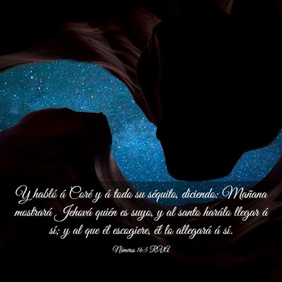 Picture 03 - Números 16:5 RVA - Y habló á Coré y á todo su séquito, - Bible Verse Picture
