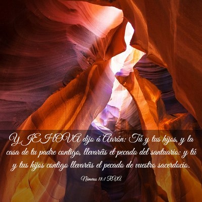 Picture 03 - Números 18:1 RVA - Y JEHOVA dijo á Aarón: Tú y tus hijos, y la - Bible Verse Picture