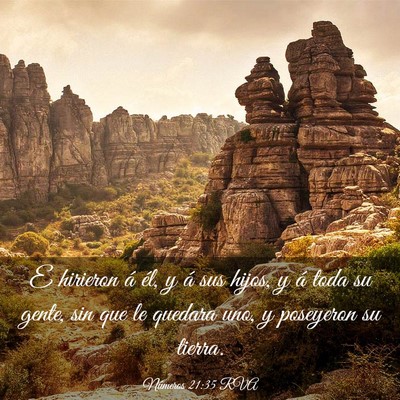 Picture 03 - Números 21:35 RVA - E hirieron á él, y á sus hijos, y á toda su - Bible Verse Picture