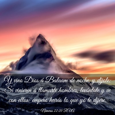 Picture 03 - Números 22:20 RVA - Y vino Dios á Balaam de noche, y díjole: Si - Bible Verse Picture
