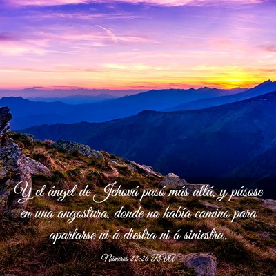 Picture 03 - Números 22:26 RVA - Y el ángel de Jehová pasó más allá, y - Bible Verse Picture