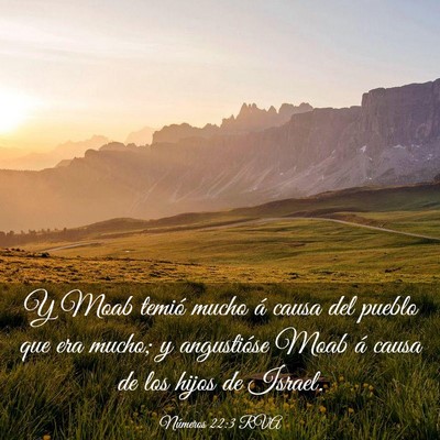 Picture 03 - Números 22:3 RVA - Y Moab temió mucho á causa del pueblo que era - Bible Verse Picture