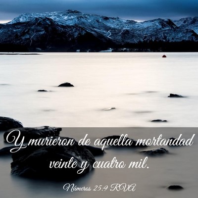Picture 03 - Números 25:9 RVA - Y murieron de aquella mortandad veinte y cuatro - Bible Verse Picture