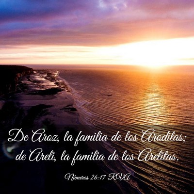 Picture 03 - Números 26:17 RVA - De Aroz, la familia de los Aroditas; de Areli, la - Bible Verse Picture