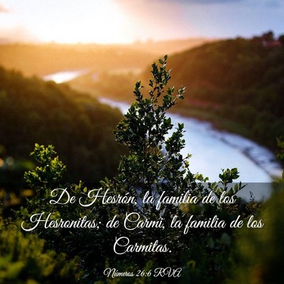 Picture 03 - Números 26:6 RVA - De Hesrón, la familia de los Hesronitas; de - Bible Verse Picture