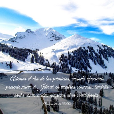 Picture 03 - Números 28:26 RVA - Además el día de las primicias, cuando - Bible Verse Picture