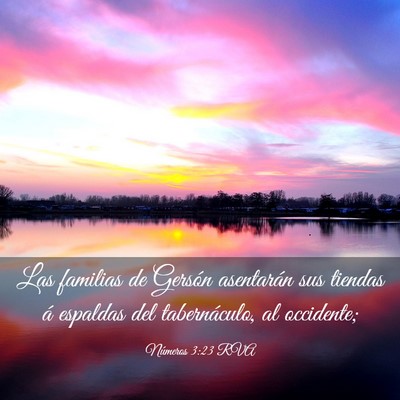 Picture 03 - Números 3:23 RVA - Las familias de Gersón asentarán sus tiendas á - Bible Verse Picture