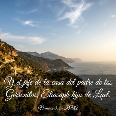 Picture 03 - Números 3:24 RVA - Y el jefe de la casa del padre de los Gersonitas, - Bible Verse Picture