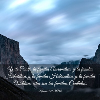 Picture 03 - Números 3:27 RVA - Y de Coath, la familia Amramítica, y la familia - Bible Verse Picture