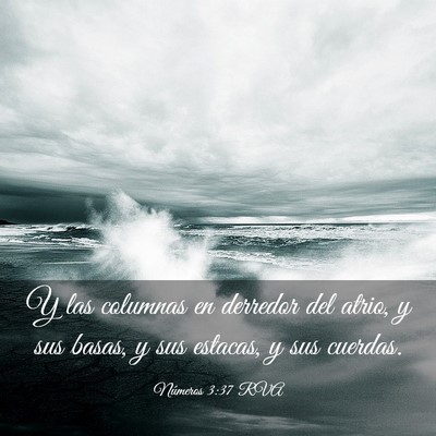 Picture 03 - Números 3:37 RVA - Y las columnas en derredor del atrio, y sus - Bible Verse Picture