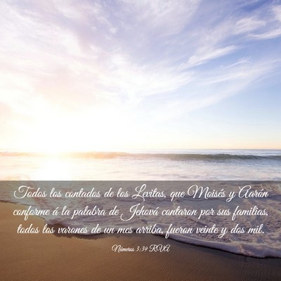 Picture 03 - Números 3:39 RVA - Todos los contados de los Levitas, que Moisés y - Bible Verse Picture