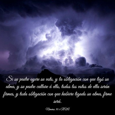 Picture 03 - Números 30:4 RVA - Si su padre oyere su voto, y la obligación con - Bible Verse Picture