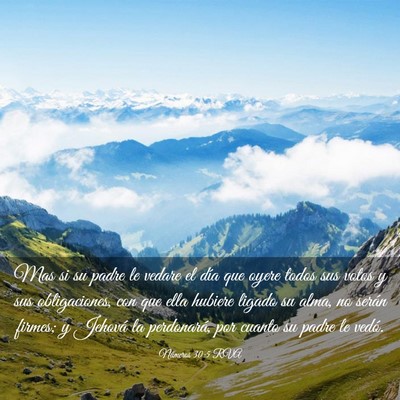 Picture 03 - Números 30:5 RVA - Mas si su padre le vedare el día que oyere todos - Bible Verse Picture