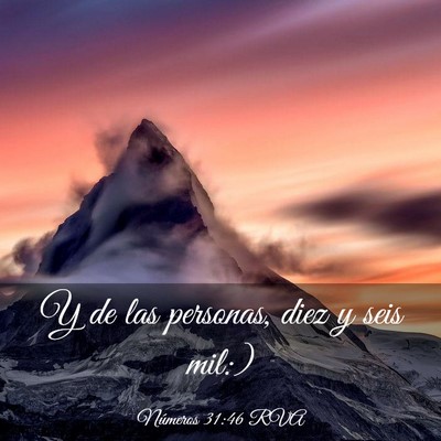 Picture 03 - Números 31:46 RVA - Y de las personas, diez y seis - Bible Verse Picture