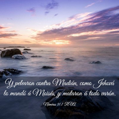 Picture 03 - Números 31:7 RVA - Y pelearon contra Madián, como Jehová lo mandó - Bible Verse Picture