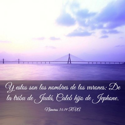 Picture 03 - Números 34:19 RVA - Y estos son los nombres de los varones: De la - Bible Verse Picture