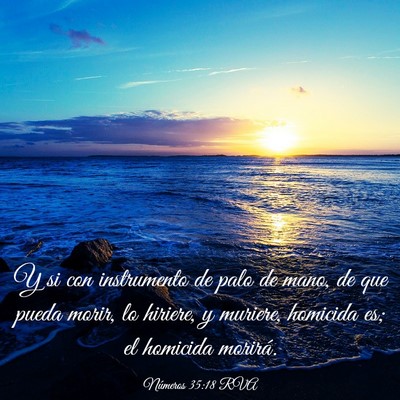 Picture 03 - Números 35:18 RVA - Y si con instrumento de palo de mano, de que - Bible Verse Picture