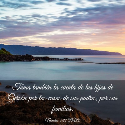 Picture 03 - Números 4:22 RVA - Toma también la cuenta de los hijos de Gersón - Bible Verse Picture