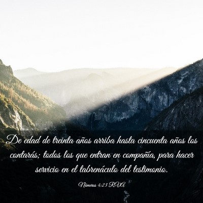 Picture 03 - Números 4:23 RVA - De edad de treinta años arriba hasta cincuenta - Bible Verse Picture
