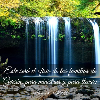 Picture 03 - Números 4:24 RVA - Este será el oficio de las familias de Gersón, - Bible Verse Picture