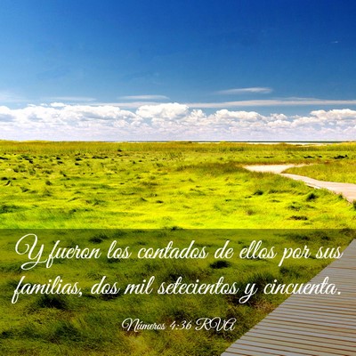 Picture 03 - Números 4:36 RVA - Y fueron los contados de ellos por sus familias, - Bible Verse Picture