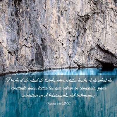 Picture 03 - Números 4:39 RVA - Desde el de edad de treinta años arriba hasta el - Bible Verse Picture