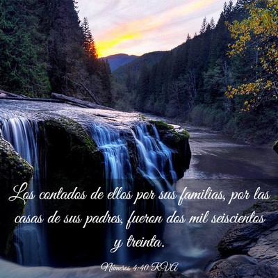 Picture 03 - Números 4:40 RVA - Los contados de ellos por sus familias, por las - Bible Verse Picture