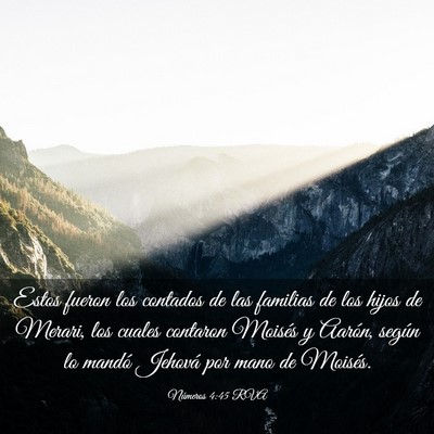 Picture 03 - Números 4:45 RVA - Estos fueron los contados de las familias de los - Bible Verse Picture