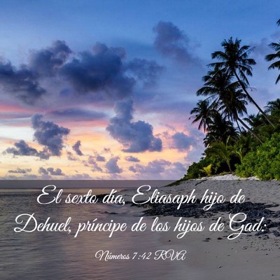 Picture 03 - Números 7:42 RVA - El sexto día, Eliasaph hijo de Dehuel, príncipe - Bible Verse Picture
