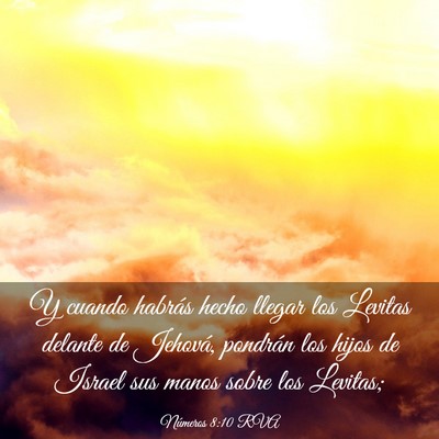 Picture 03 - Números 8:10 RVA - Y cuando habrás hecho llegar los Levitas delante - Bible Verse Picture
