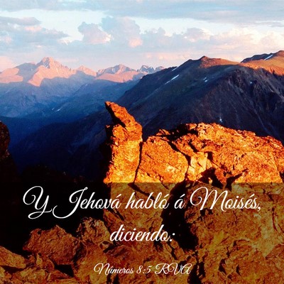 Picture 03 - Números 8:5 RVA - Y Jehová habló á Moisés, - Bible Verse Picture