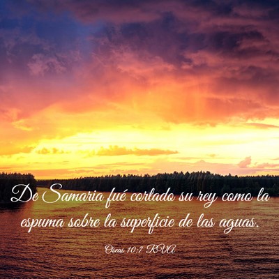 Picture 03 - Oseas 10:7 RVA - De Samaria fué cortado su rey como la espuma - Bible Verse Picture