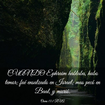 Picture 03 - Oseas 13:1 RVA - CUANDO Ephraim hablaba, hubo temor; fué - Bible Verse Picture