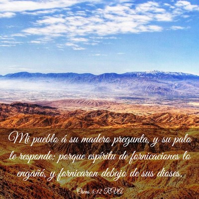 Picture 03 - Oseas 4:12 RVA - Mi pueblo á su madero pregunta, y su palo le - Bible Verse Picture