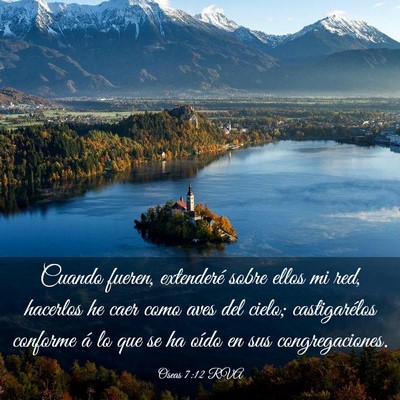 Picture 03 - Oseas 7:12 RVA - Cuando fueren, extenderé sobre ellos mi red, - Bible Verse Picture