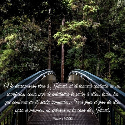 Picture 03 - Oseas 9:4 RVA - No derramarán vino á Jehová, ni él tomará - Bible Verse Picture