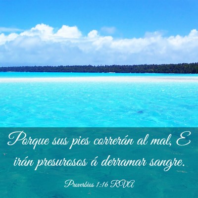 Picture 03 - Proverbios 1:16 RVA - Porque sus pies correrán al mal, E irán - Bible Verse Picture