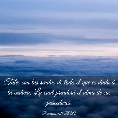 Picture 03 - Proverbios 1:19 RVA - Tales son las sendas de todo el que es dado á la - Bible Verse Picture