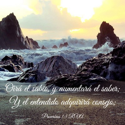Picture 03 - Proverbios 1:5 RVA - Oirá el sabio, y aumentará el saber; Y el - Bible Verse Picture