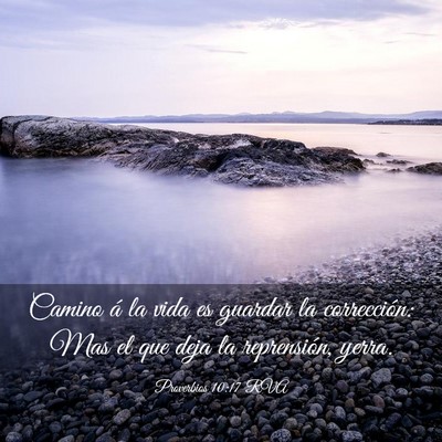 Picture 03 - Proverbios 10:17 RVA - Camino á la vida es guardar la corrección: Mas - Bible Verse Picture