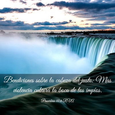 Picture 03 - Proverbios 10:6 RVA - Bendiciones sobre la cabeza del justo: Mas - Bible Verse Picture