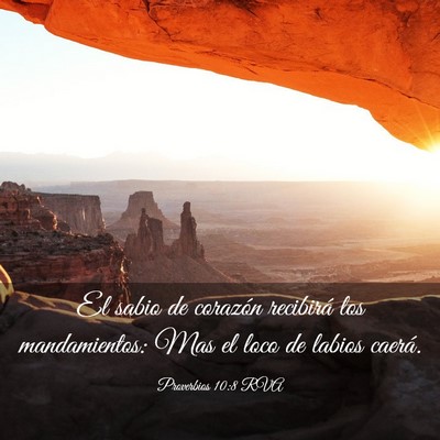 Picture 03 - Proverbios 10:8 RVA - El sabio de corazón recibirá los mandamientos: - Bible Verse Picture