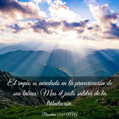 Picture 03 - Proverbios 12:13 RVA - El impío es enredado en la prevaricación de sus - Bible Verse Picture