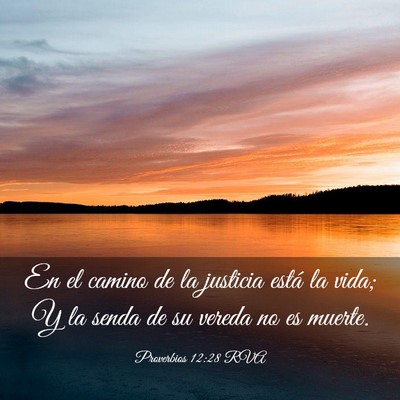 Picture 03 - Proverbios 12:28 RVA - En el camino de la justicia está la vida; Y la - Bible Verse Picture