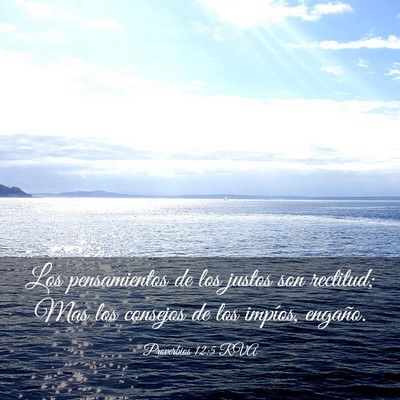 Picture 03 - Proverbios 12:5 RVA - Los pensamientos de los justos son rectitud; Mas - Bible Verse Picture