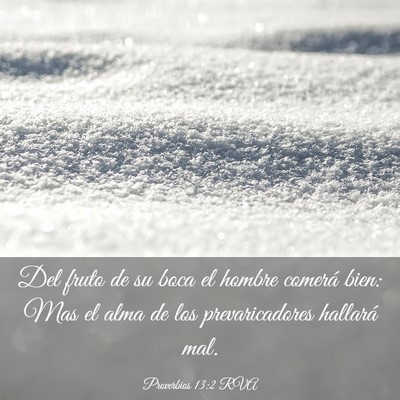 Picture 03 - Proverbios 13:2 RVA - Del fruto de su boca el hombre comerá bien: Mas - Bible Verse Picture