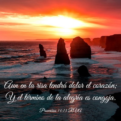 Picture 03 - Proverbios 14:13 RVA - Aun en la risa tendrá dolor el corazón; Y el - Bible Verse Picture