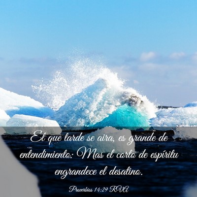 Picture 03 - Proverbios 14:29 RVA - El que tarde se aira, es grande de entendimiento: - Bible Verse Picture
