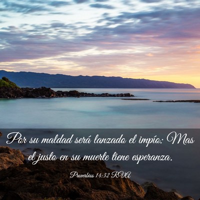 Picture 03 - Proverbios 14:32 RVA - Por su maldad será lanzado el impío: Mas el - Bible Verse Picture